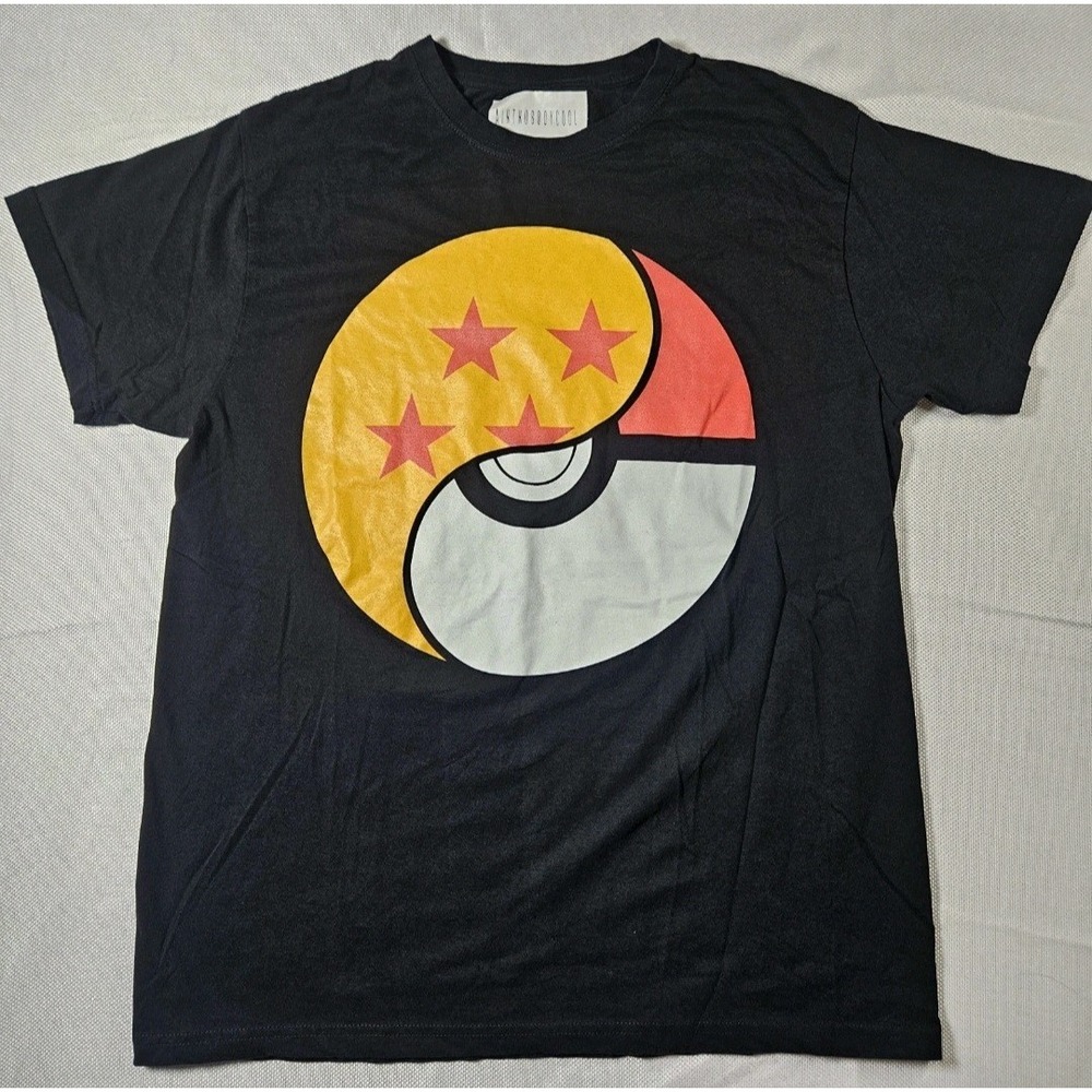 Aintnobodycool Mens Dragon Ball Z Pokemon Crossover Graphic TShirt Black SMEDIUM